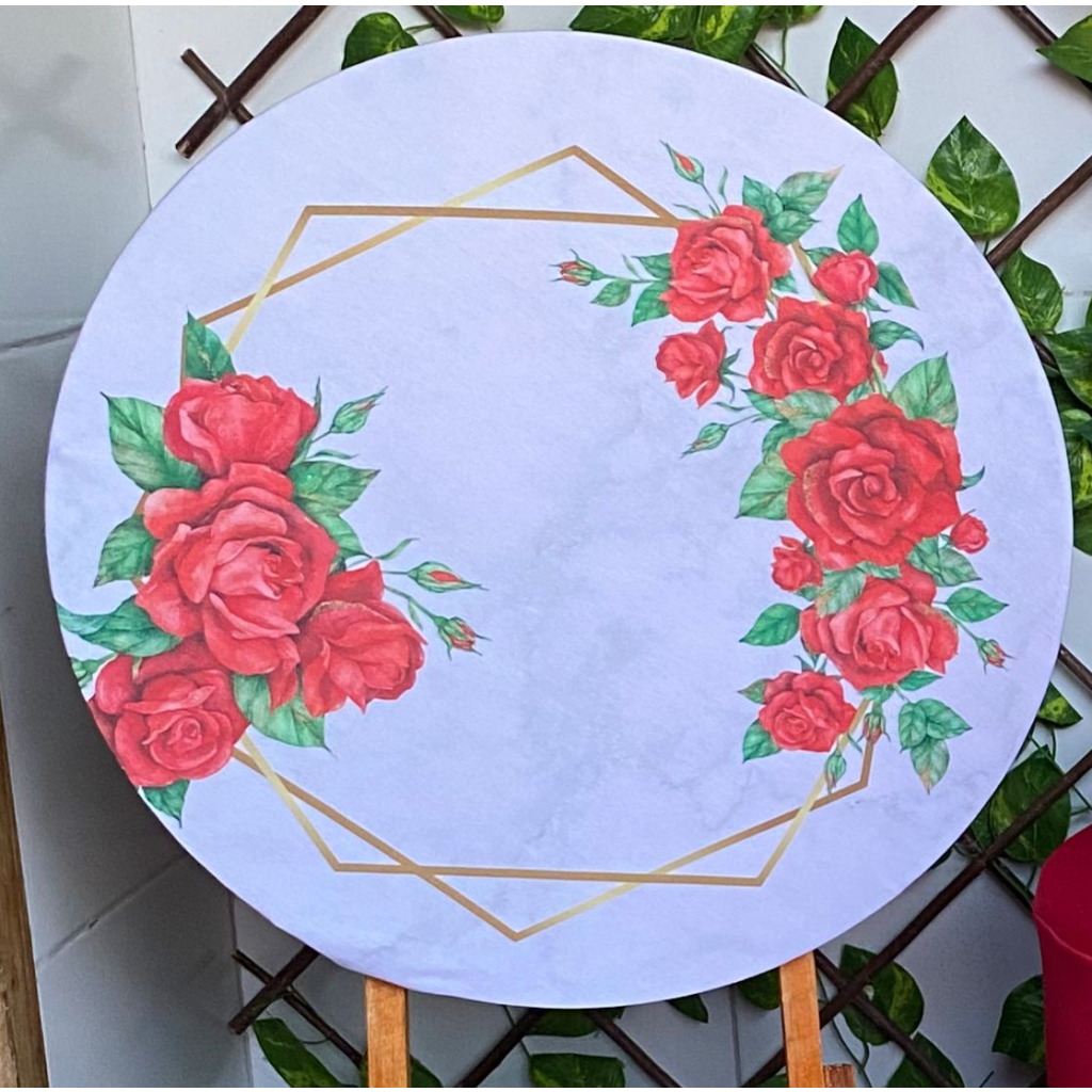 Capa Mini Painel  Floral Vermelho - Vermelho,Branco - Artes e Encantos locações