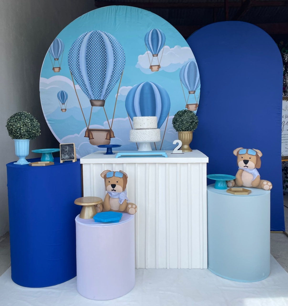 Ursinho Baloeiro Chá de Fraldas Chá de Bebê Kit Diamante 23 - Artes e Encantos locações