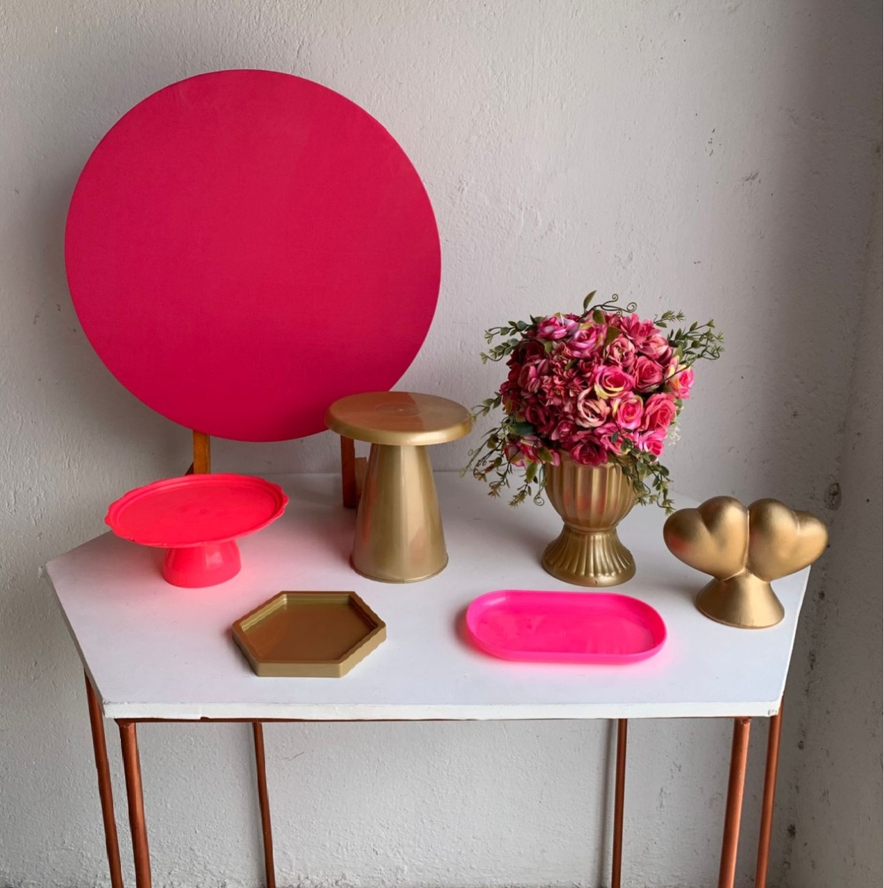 Mini Kit Rosa E Dourado - Artes e Encantos locações