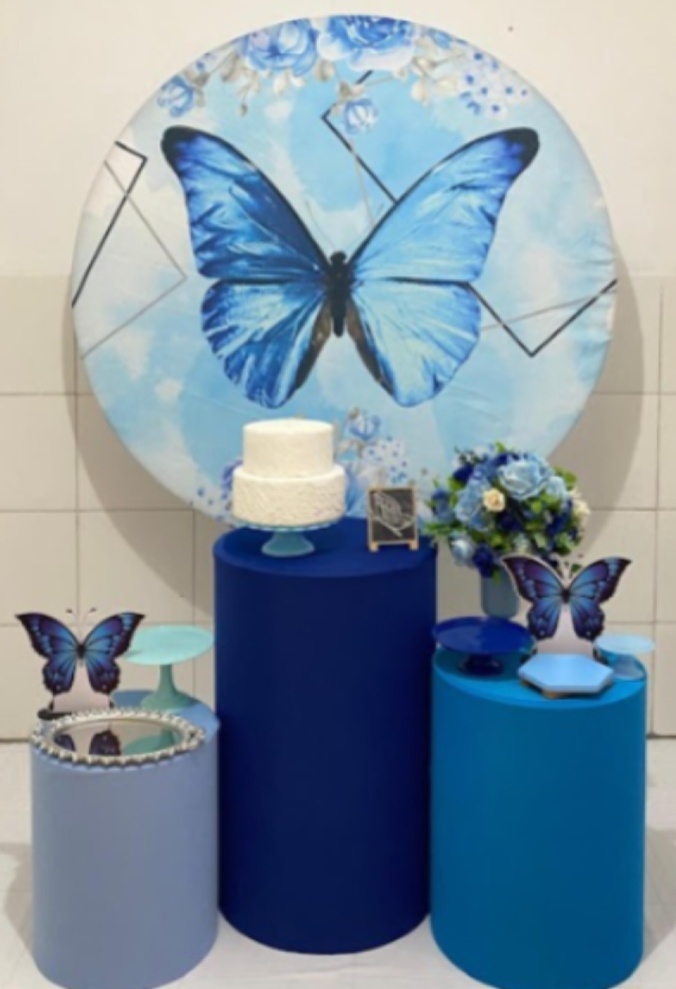Borboleta Azul Kit Prata - Artes e Encantos locações