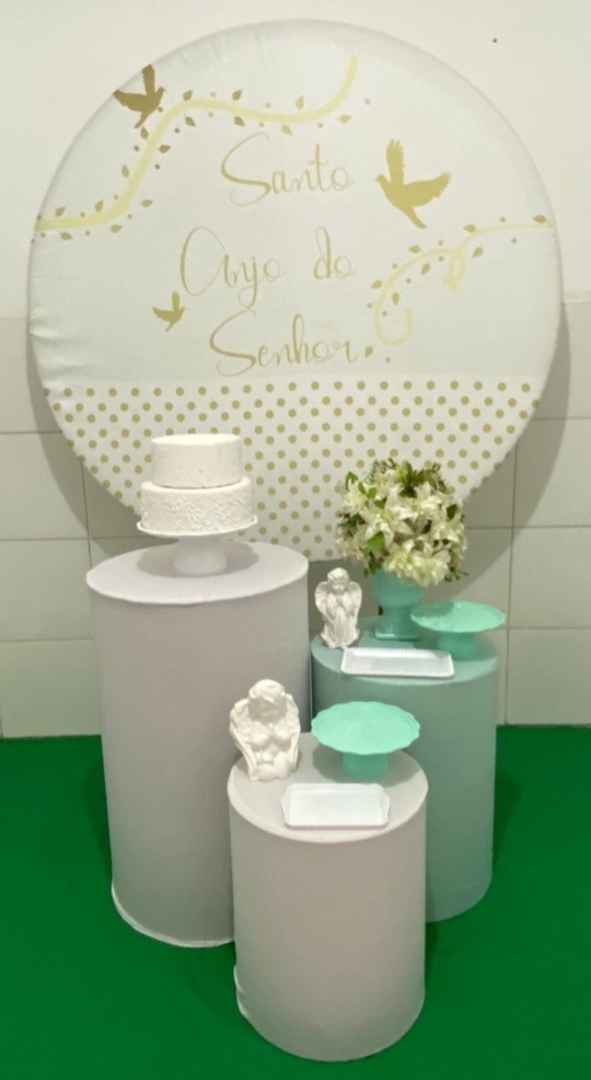 Santo Anjo Do Senhor - Batizado /2 Kit Prata - Artes e Encantos locações