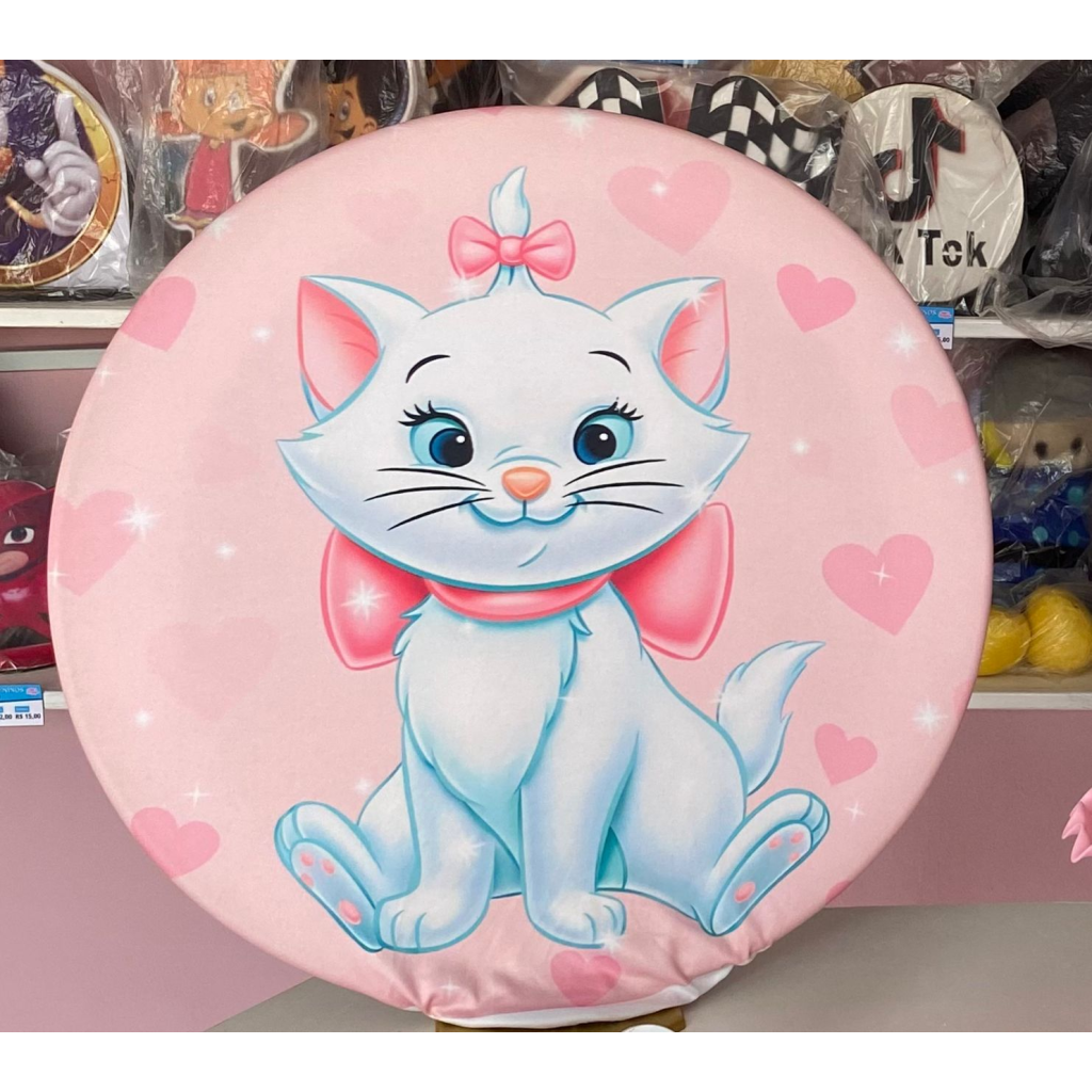 Capa Mini Painel Gata Marie - Rosa,Branco - Artes e Encantos locações