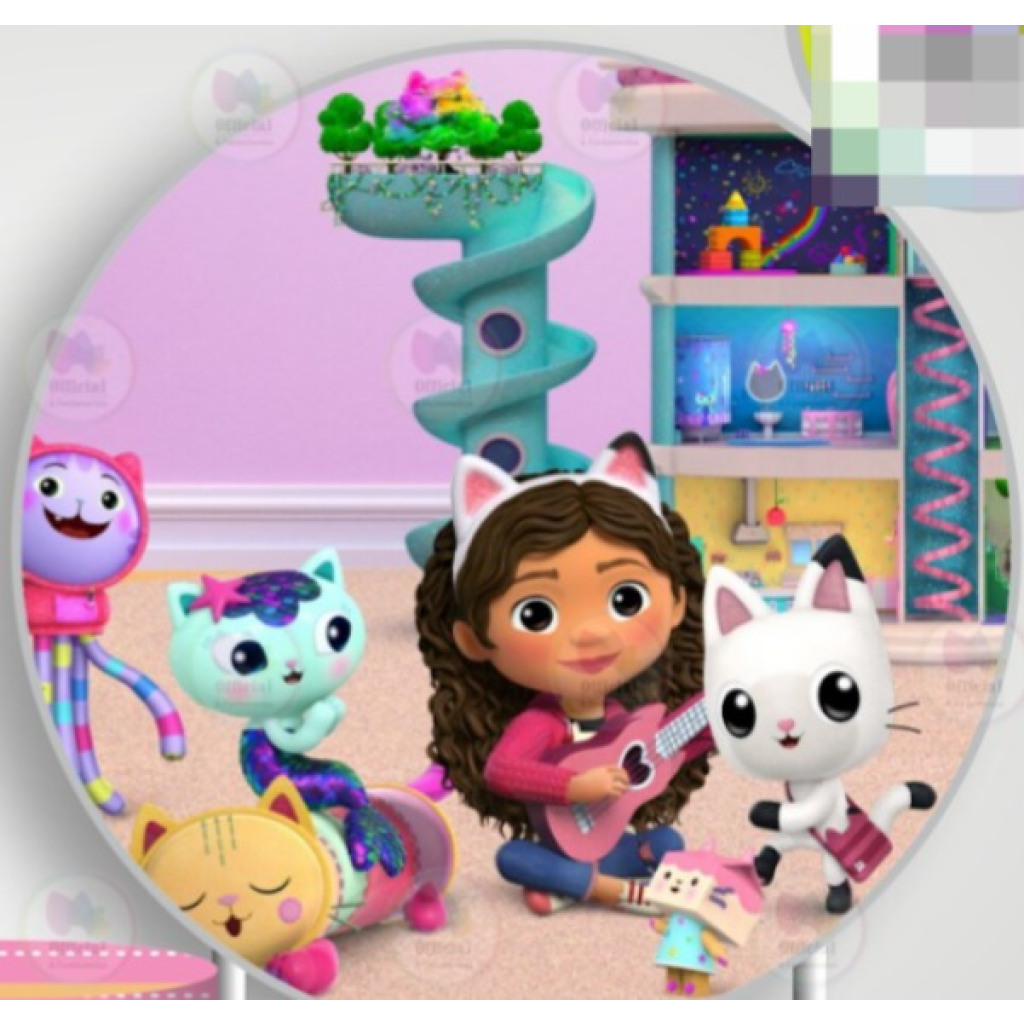Capa Mini Painel A Casa Mágica da Gaby - Branco,Lilás,Rosa Bebê,Azul Bebê,Rosa Shock - Artes e Encantos locações