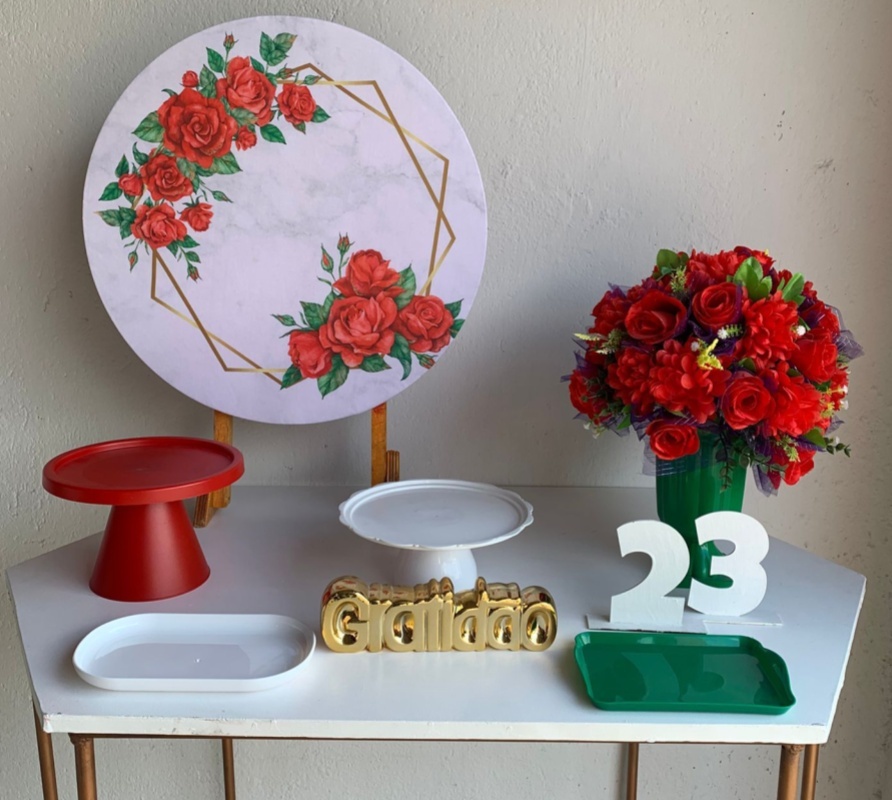 Mini Kit Floral Vermelho - Artes e Encantos locações