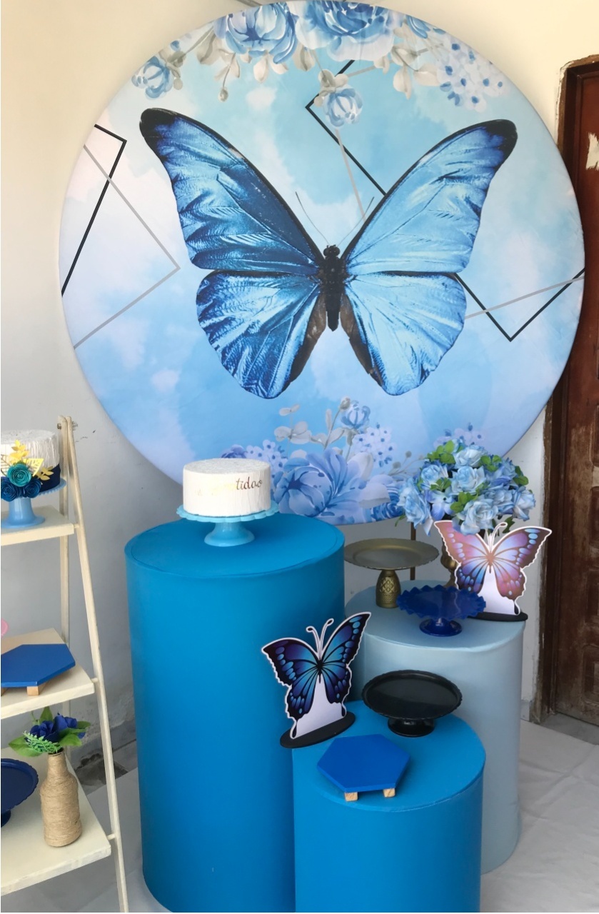 Borboleta Azul Kit Prata - Artes e Encantos locações