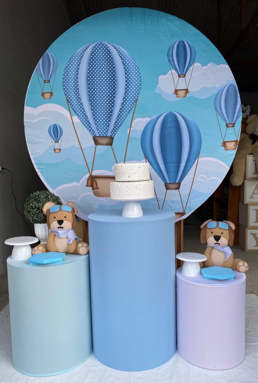 Ursinho Baloeiro Chá de Bebê/Fraldas Kit Prata - Artes e Encantos locações