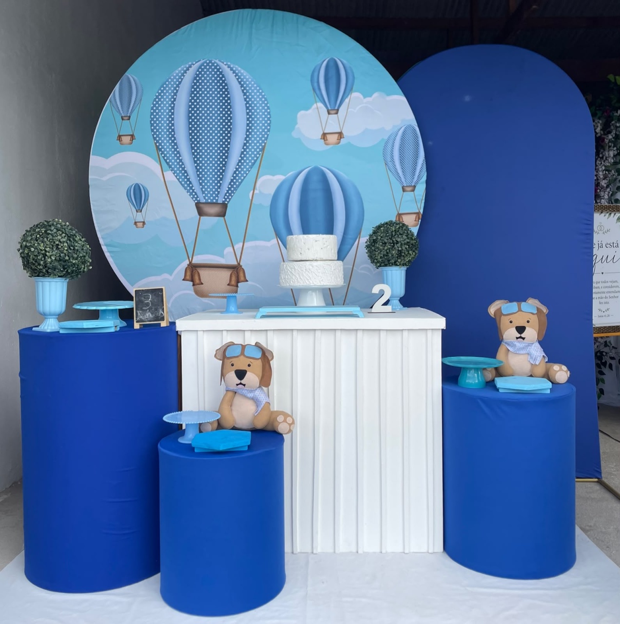 Ursinho Baloeiro Chá de Fraldas Chá de Bebê Kit Diamante 25 - Artes e Encantos locações