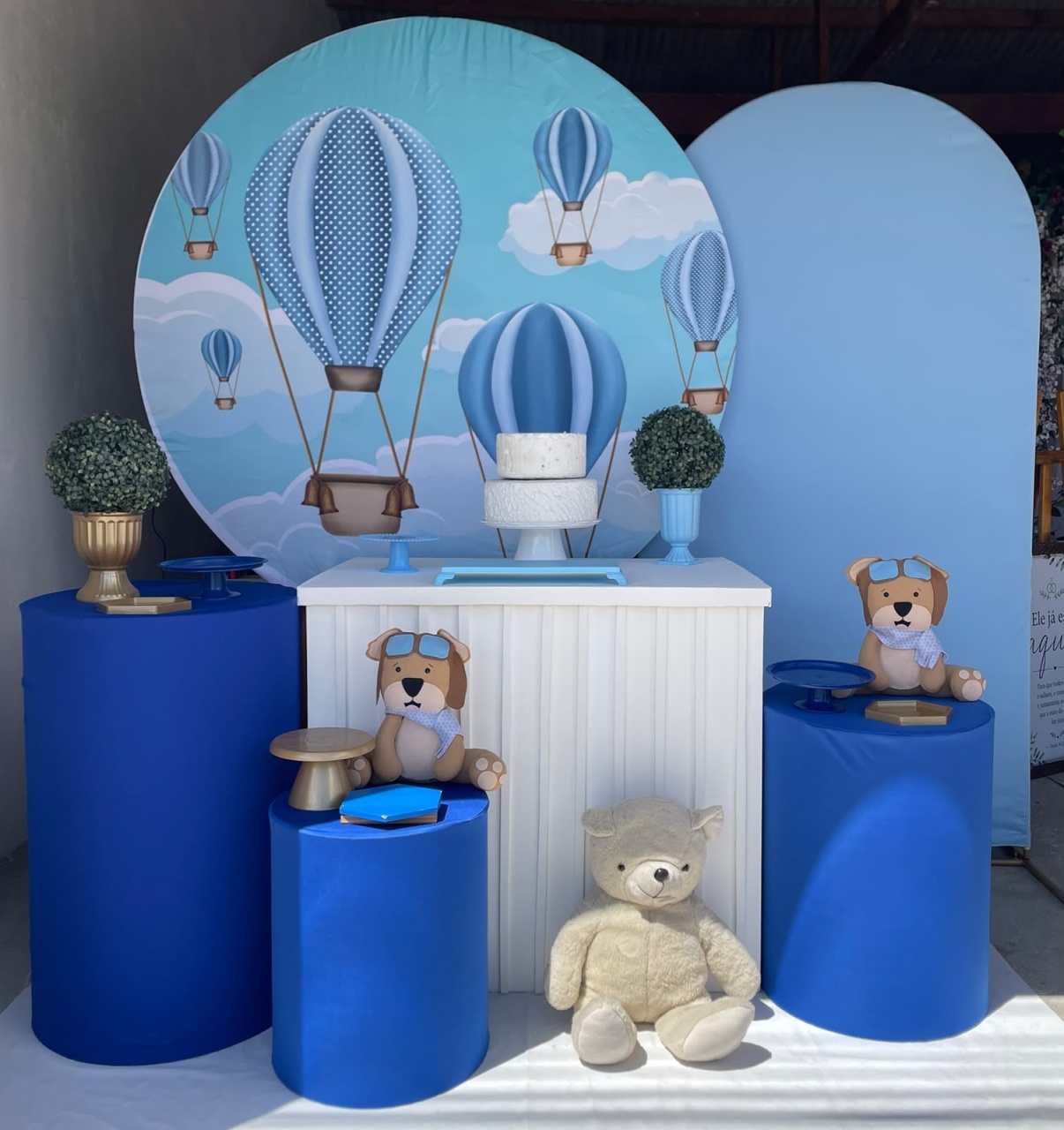 Ursinho Baloeiro Chá de Fraldas Chá de Bebê Kit Diamante 34 - Artes e Encantos locações