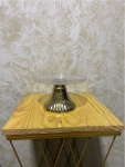 Bandeja Cristal Com Base Dourada - imagem 2