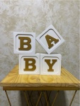 Cubos Baby Branco E Dourado (4 Peças) - imagem 2