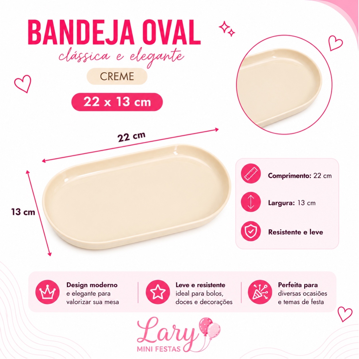 Bandeja Oval (Creme) - LARYMINIFESTAS