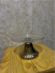 Bandeja Cristal Com Base Dourada - imagem 3