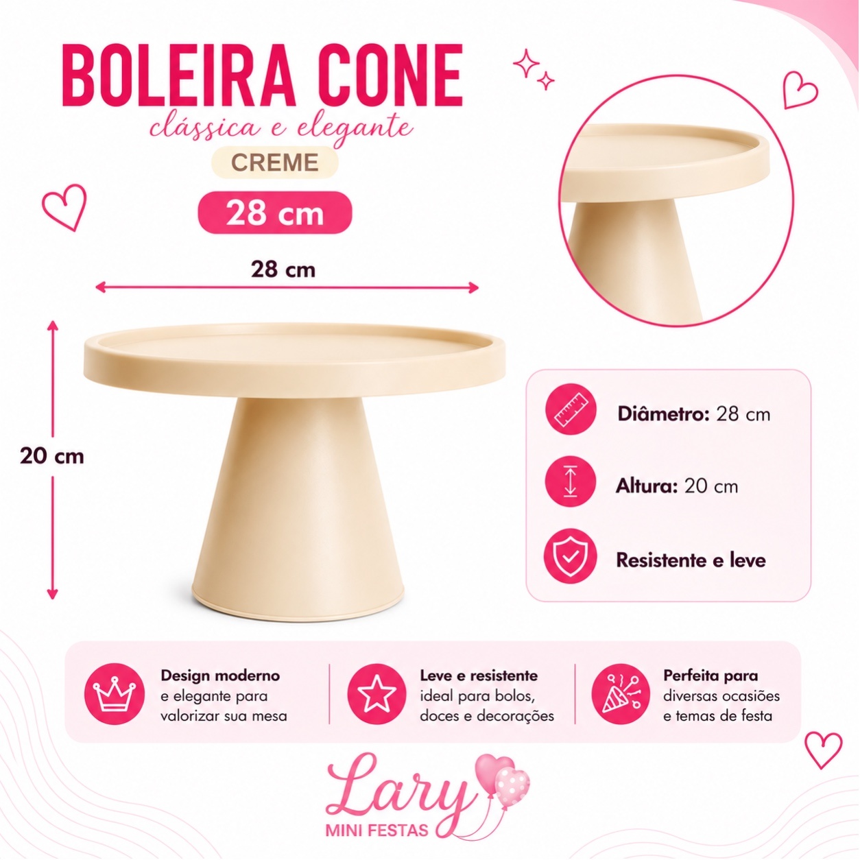 Boleira Cone (Creme) - LARYMINIFESTAS