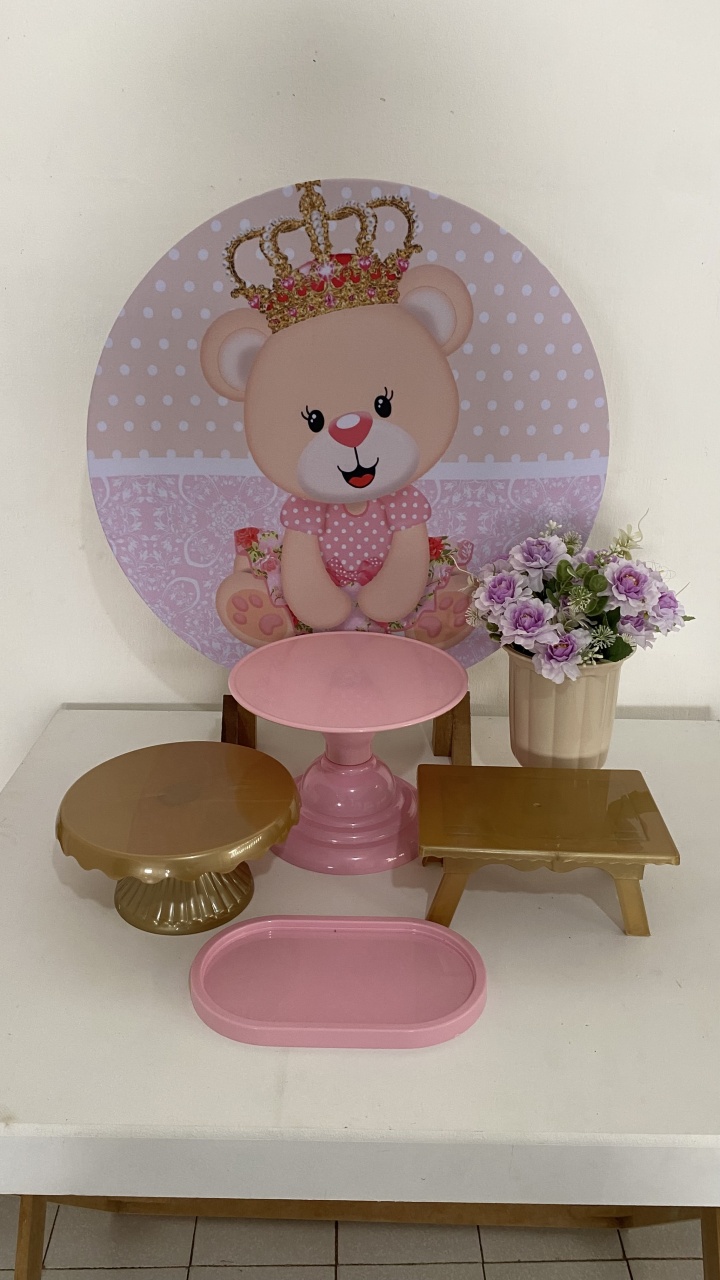Kit 1 Só O Bolinho - Ursinha Realeza - Criativo amor Festas e Personalizados 