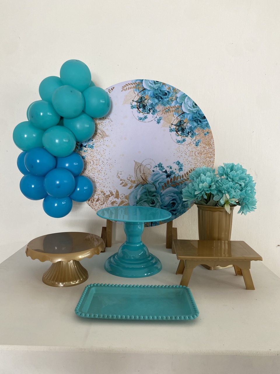 Kit 2 Só O Bolinho - Flores Turquesa - Criativo amor Festas e Personalizados 