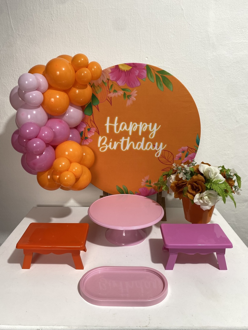 Kit 2 Só Um Bolinho - Happy Birthday Laranja - Criativo amor Festas e Personalizados 