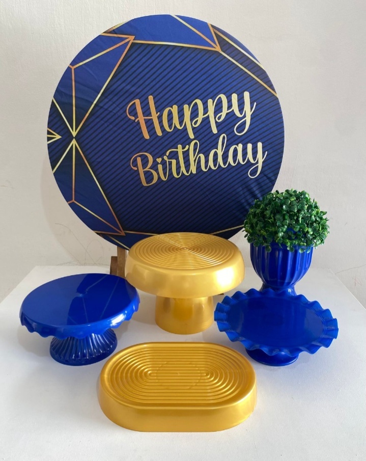Kit 1 Só Um Bolinho - Happy Birthday Azul - Criativo amor Festas e Personalizados 