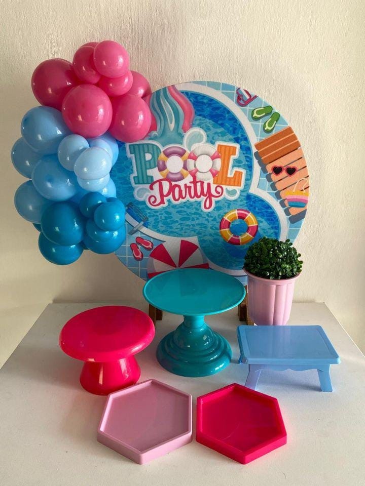 Kit 2 Só Um Bolinho - Pool Party Menina - Criativo amor Festas e Personalizados 