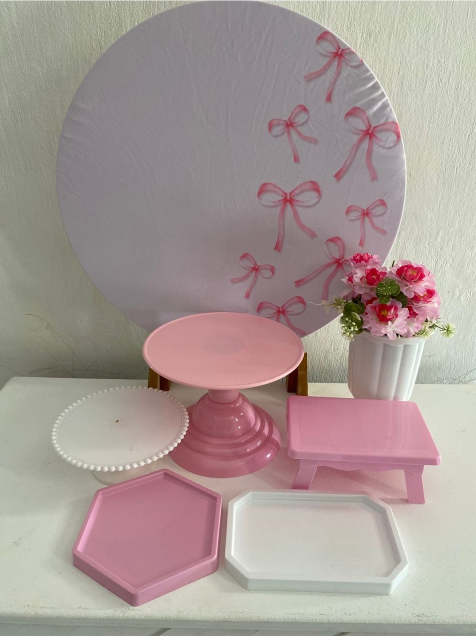 Kit 1 Só Um Bolinho - Laços Rosas - Criativo amor Festas e Personalizados 