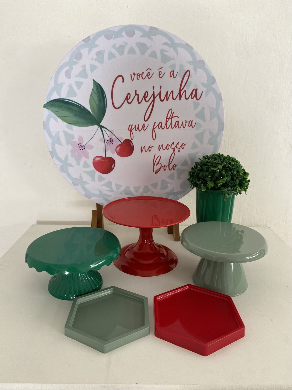Kit 2 Só O Bolinho - Você É A Cerejinha Que Faltava - Criativo amor Festas e Personalizados 