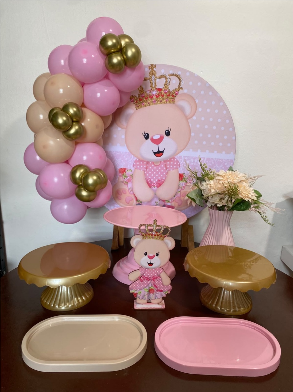 Kit 2 Só O Bolinho - Ursinha Realeza - Criativo amor Festas e Personalizados 