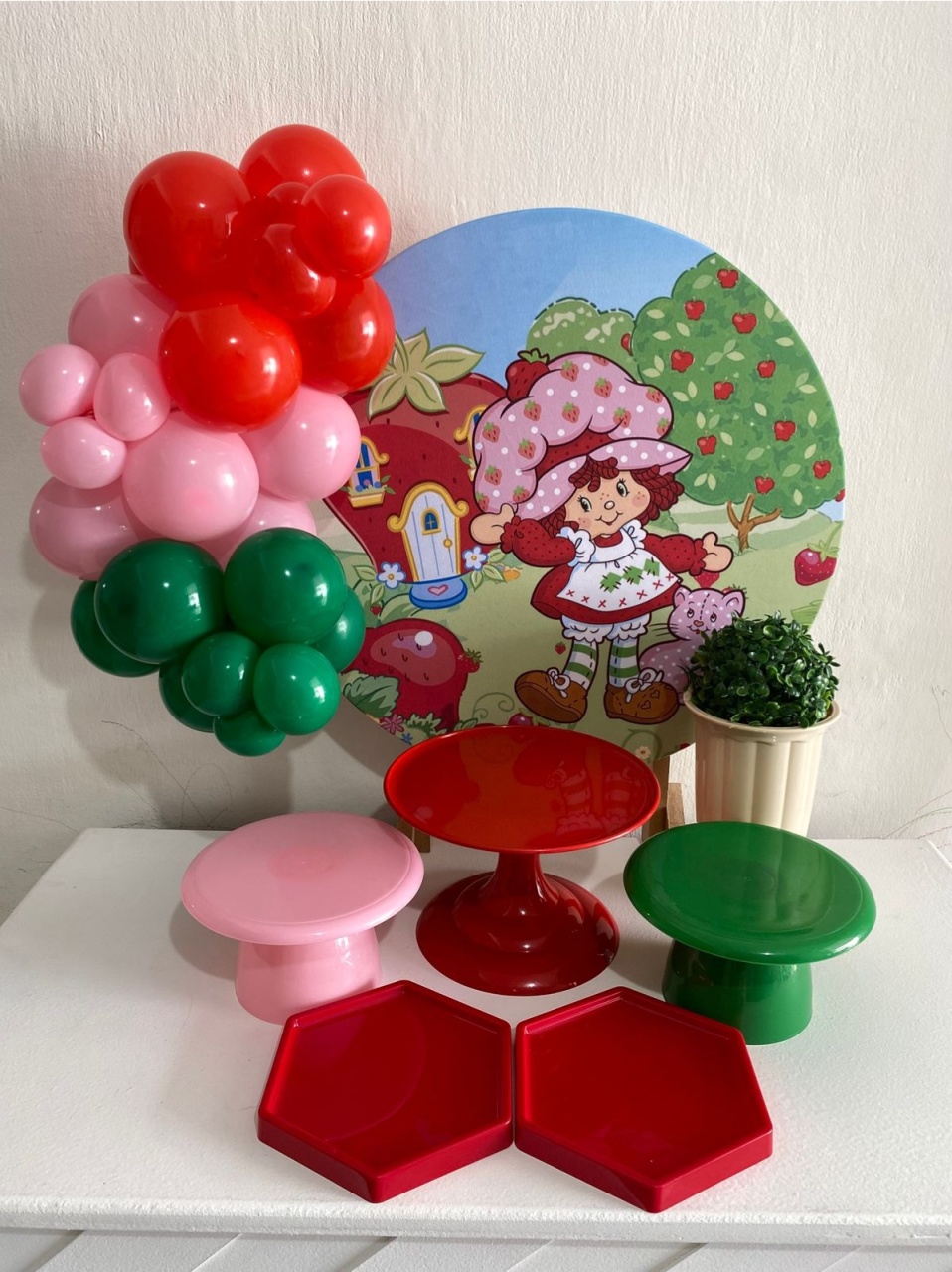 Kit 2 Só Um Bolinho - Moranguinho Vintage - Criativo amor Festas e Personalizados 
