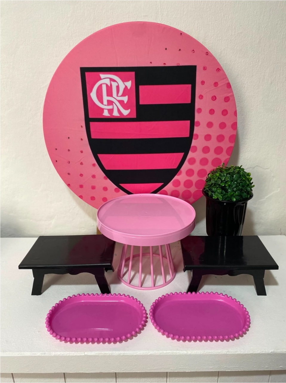 Kit 2 Só Um Bolinho - Flamengo Rosa - Criativo amor Festas e Personalizados 