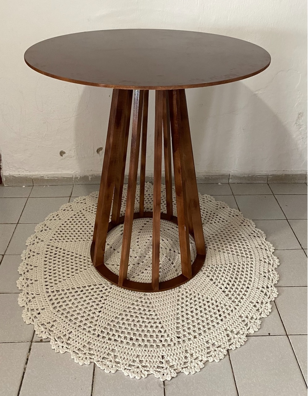 Tapete Crochê Bege 90Cm - Criativo amor Festas e Personalizados 
