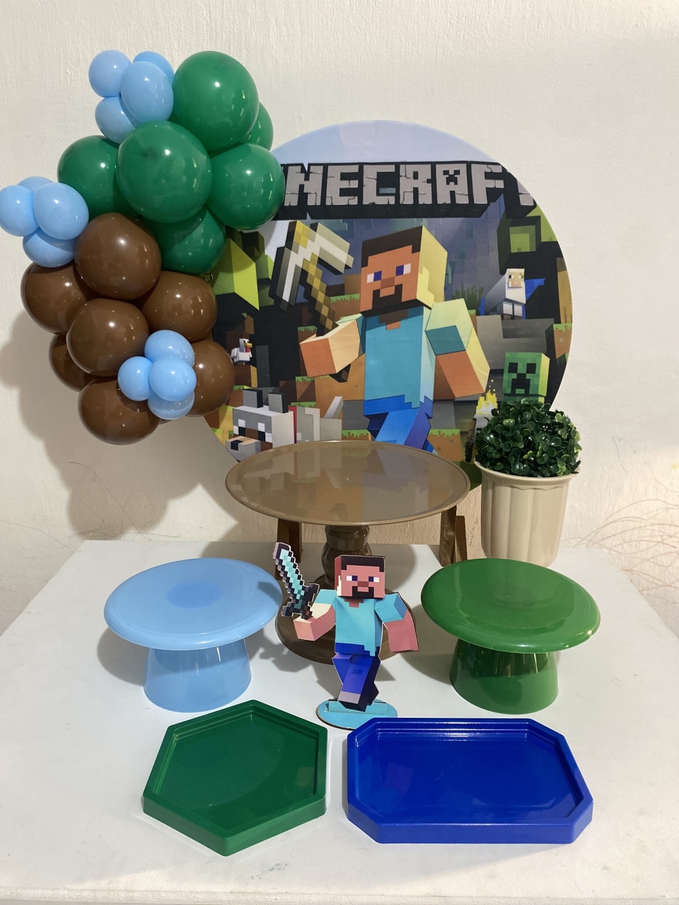 Kit 2 Só Um Bolinho - Minecraft - Criativo amor Festas e Personalizados 