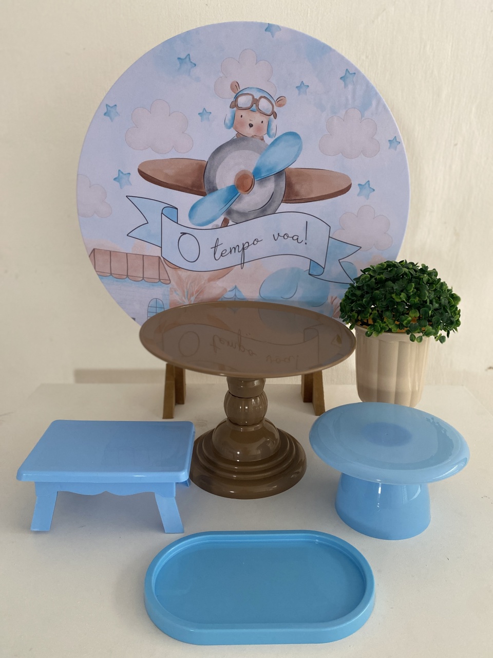 Kit 1 Só O Bolinho - Ursinho Aviador - Criativo amor Festas e Personalizados 