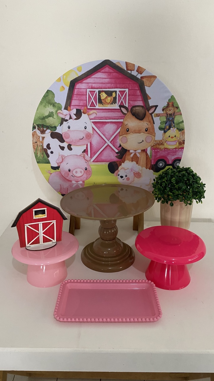 Kit 1 Só O Bolinho - Fazendinha Rosa - Criativo amor Festas e Personalizados 