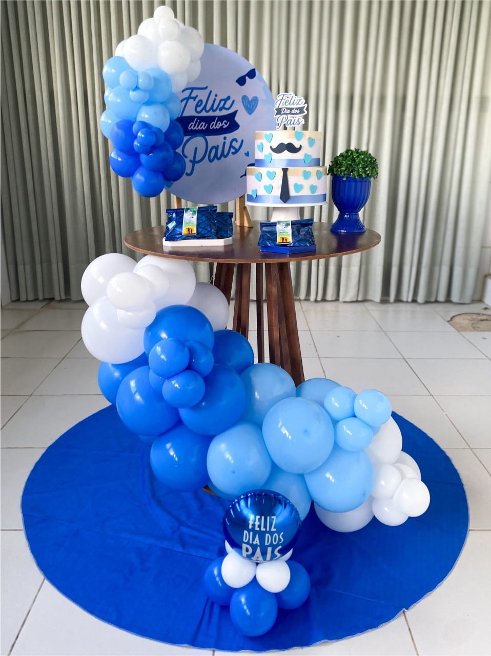Tapete Redondo Azul - Criativo amor Festas e Personalizados 