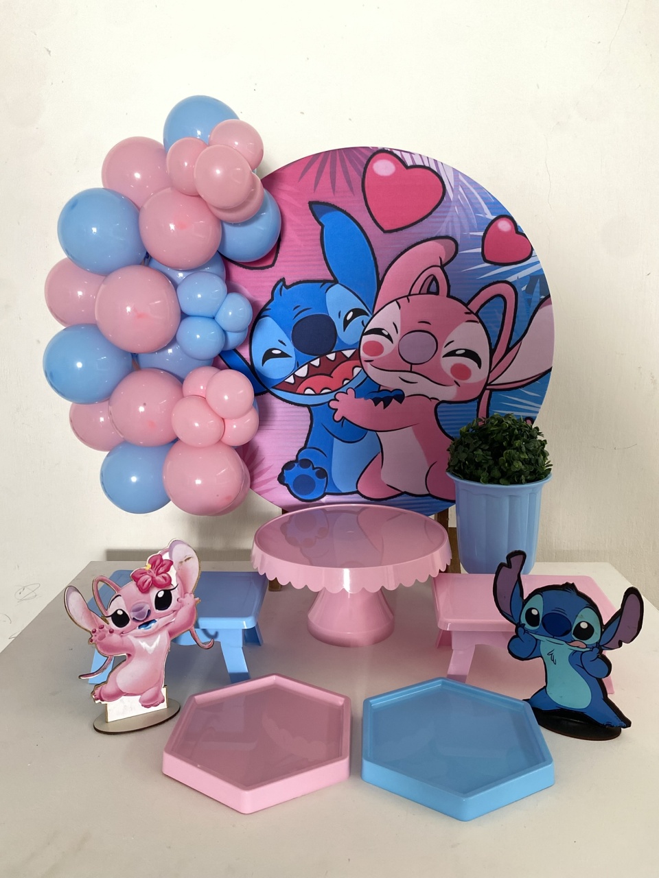 Kit 2 Só Um Bolinho - Stitch E Angel - Criativo amor Festas e Personalizados 