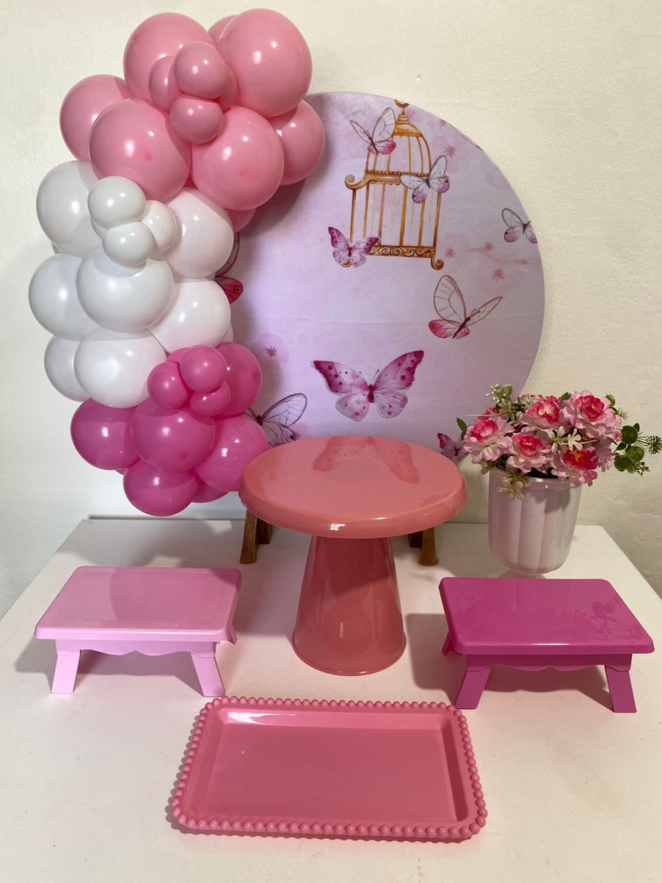 Kit 2 Só Um Bolinho - Borboletas Rosas - Criativo amor Festas e Personalizados 