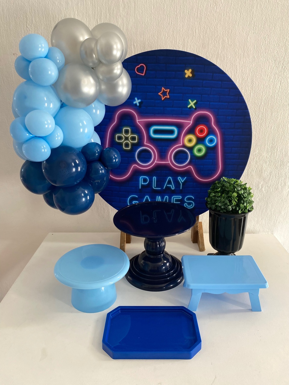 Kit 2 Só Um Bolinho Gamer Azul - Criativo amor Festas e Personalizados 