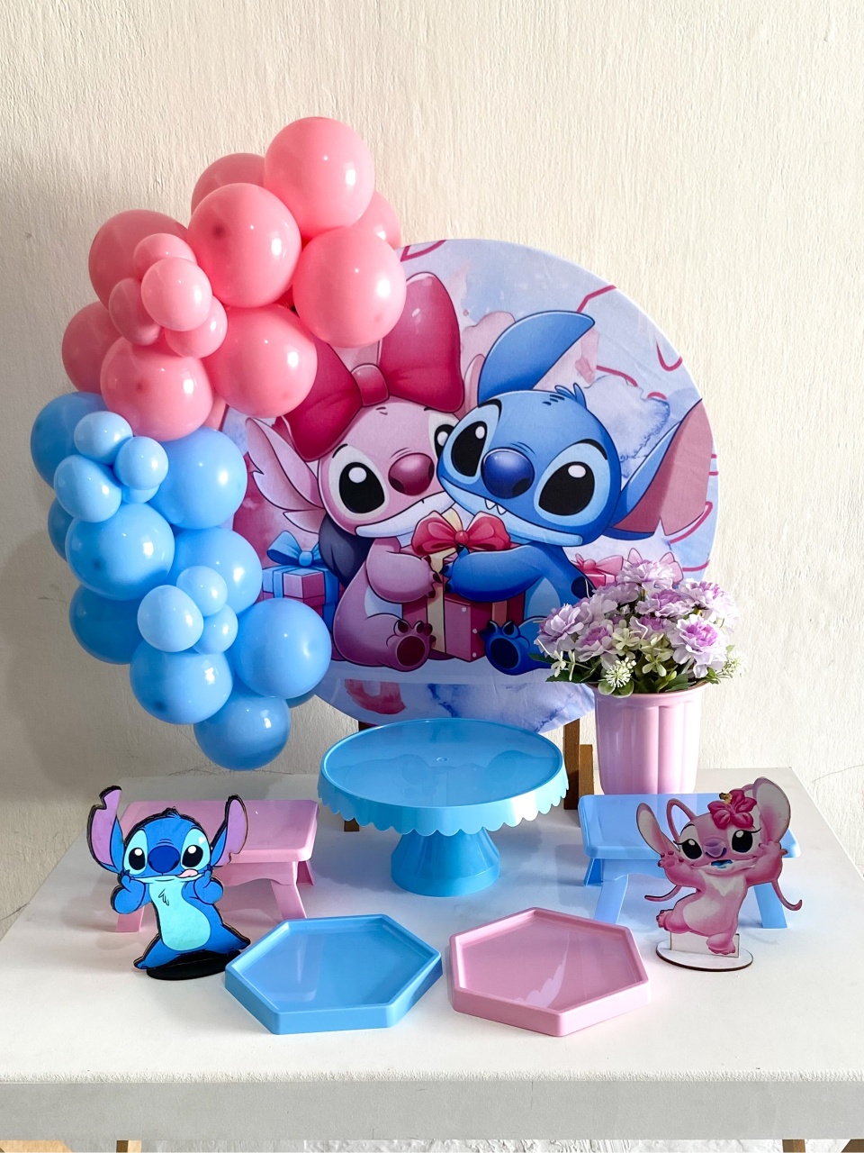 Kit 2 Só Um Bolinho - Stitch E Angel Cute - Criativo amor Festas e Personalizados 