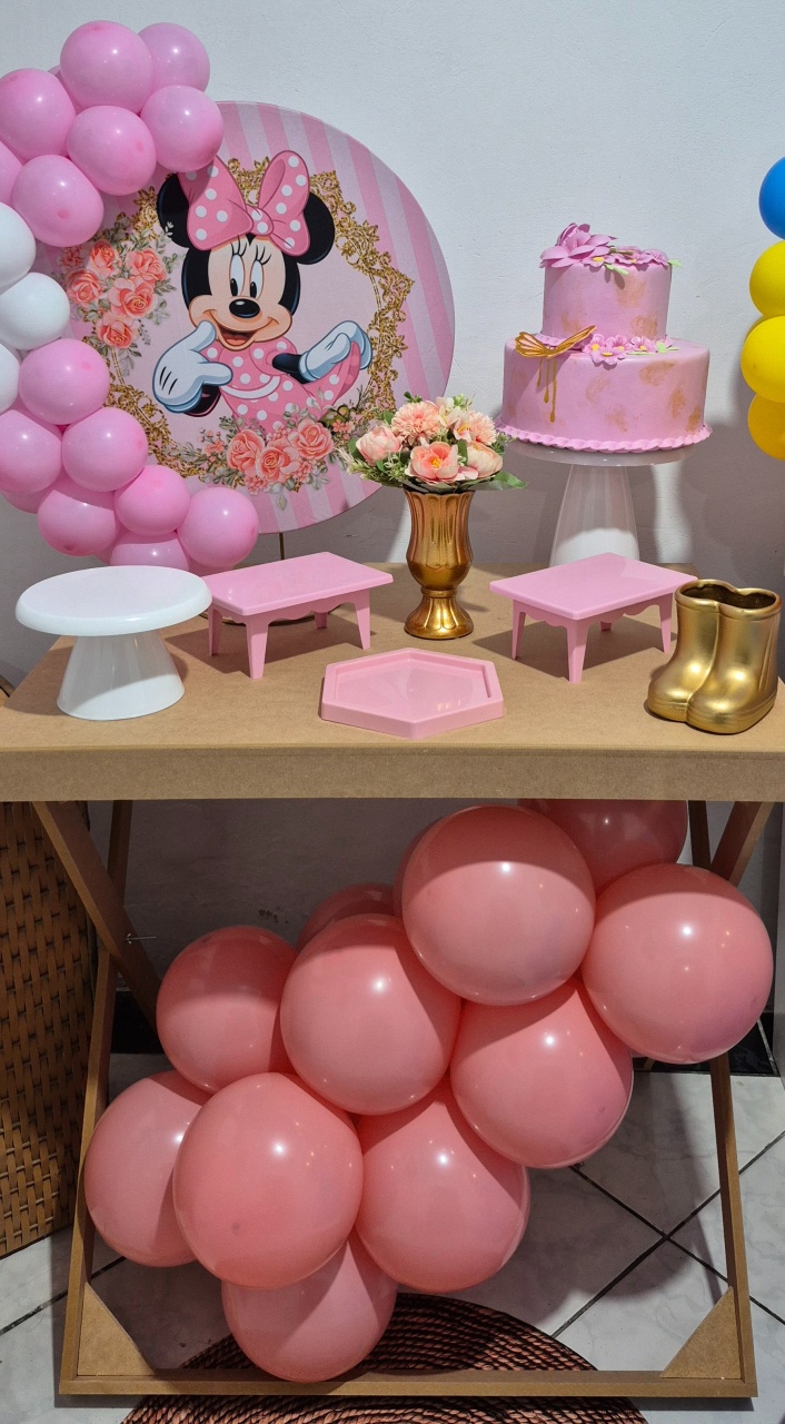 Kit Na Mesa Minnie Rosa - Mini Mundo Guedense