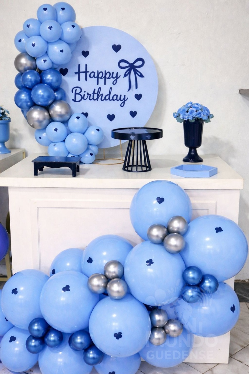 Tema Happy Birthday Laços Azuis - Mini Mundo Guedense
