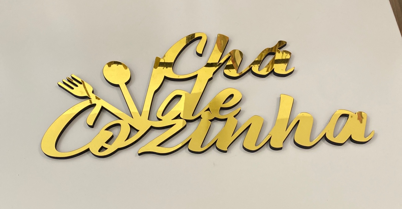 Chá de Cozinha Dourado Espelhado  - Antonella Decorações