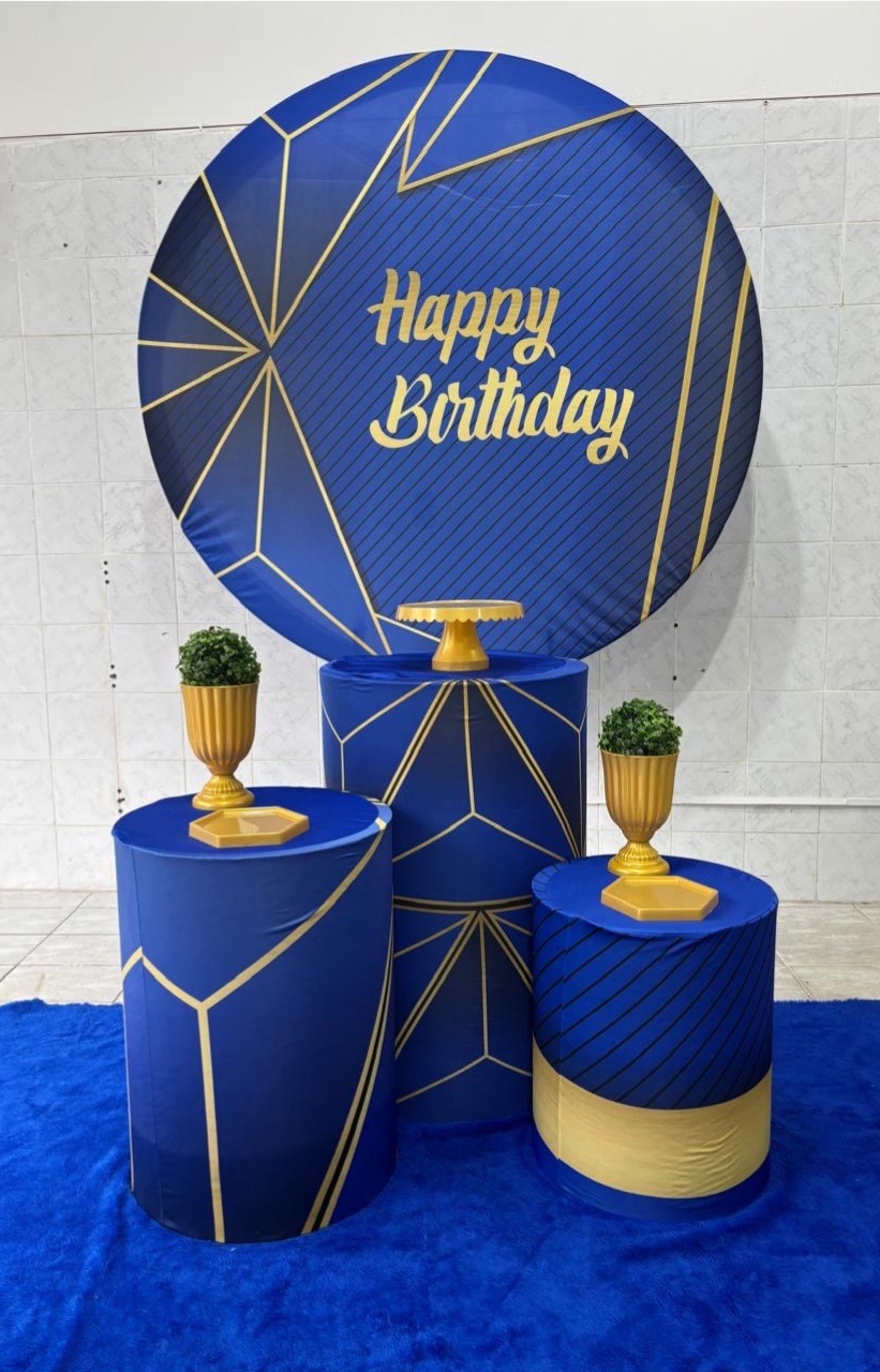 Happy Birthday Azul Escuro  - Antonella Decorações