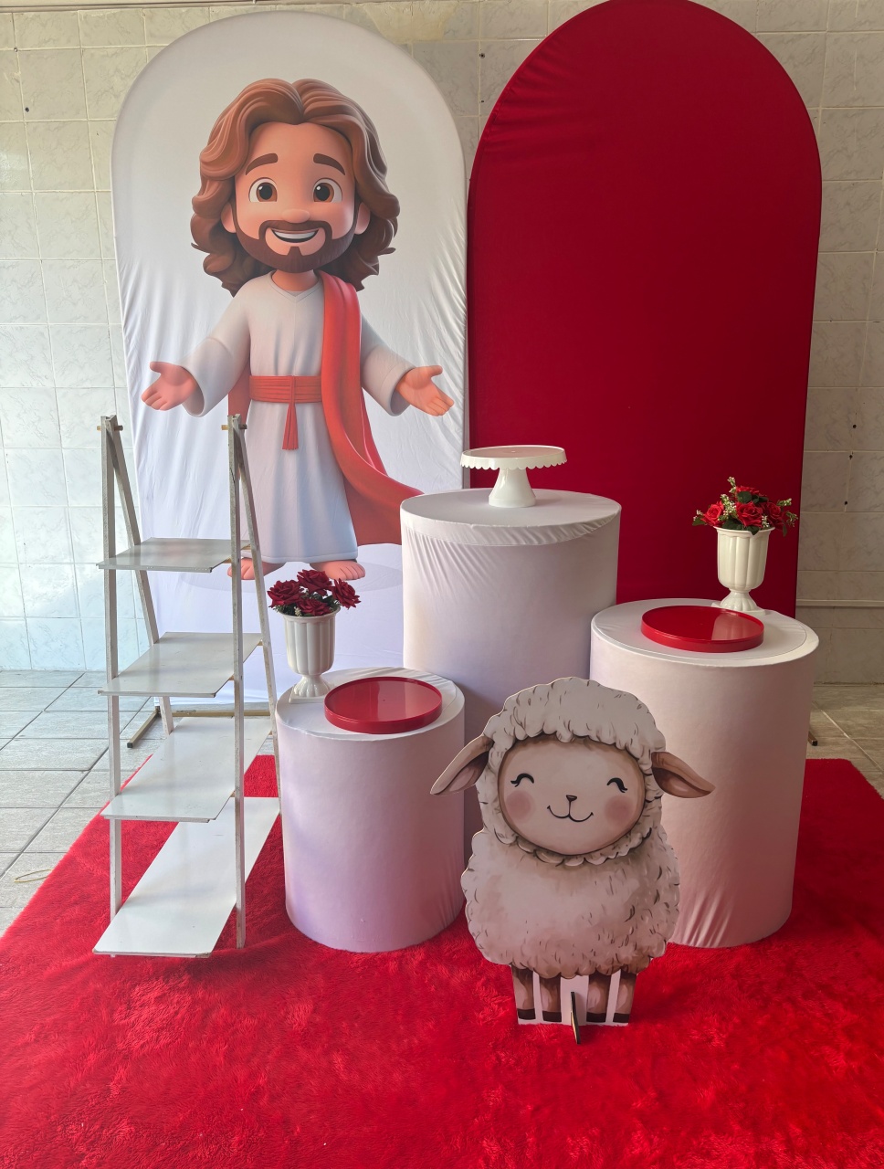 Jesus Vermelho E Branco - Antonella Decorações
