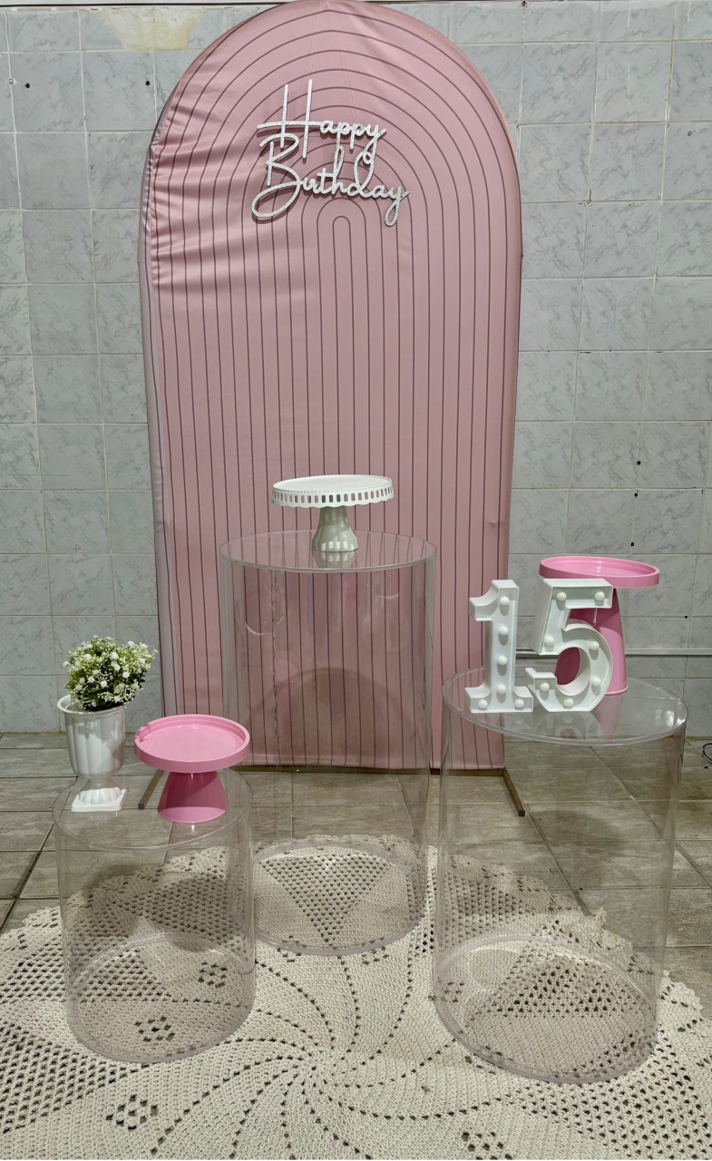 Rosa Com Cilindro de Acrílico - Antonella Decorações