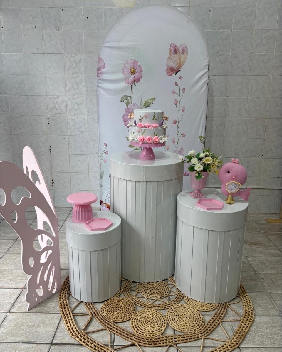 Jardim Rosa E Branco  - Antonella Decorações