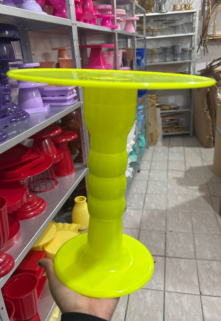 Boleira Alta Amarelo Neon - Antonella Decorações