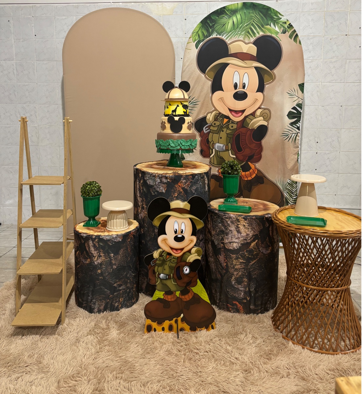 Mickey Safari (Kit Ouro) - Antonella Decorações
