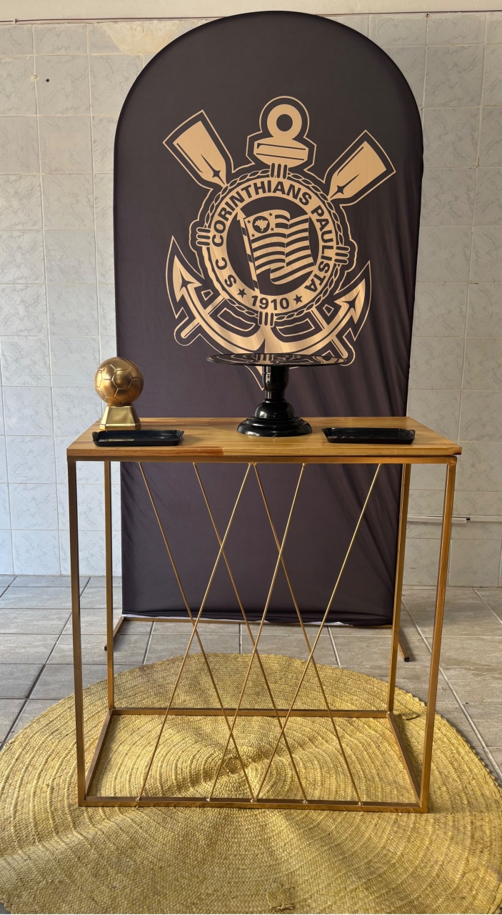 Corinthians Preto E Dourado - Antonella Decorações