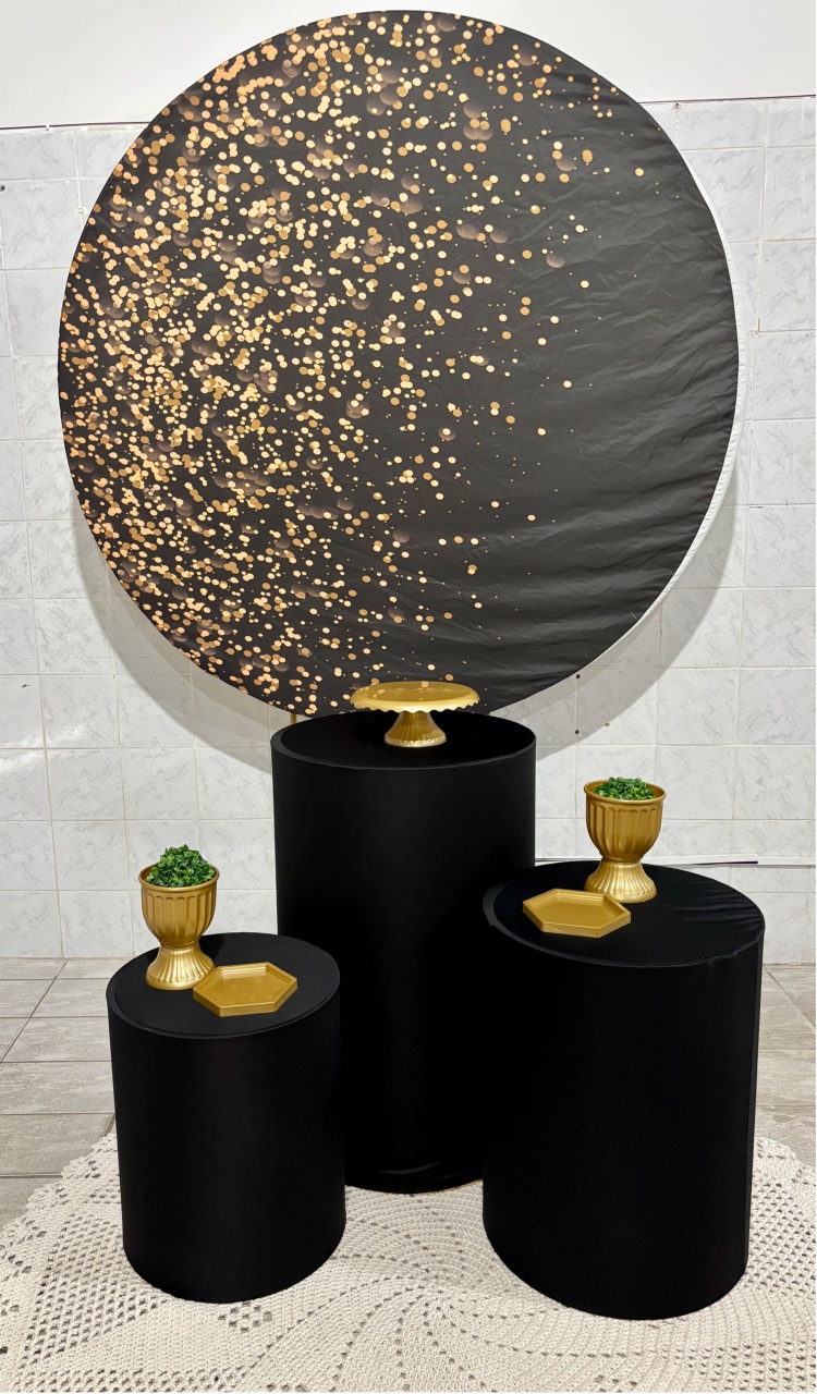 Preto Com Brilho Dourado - Antonella Decorações