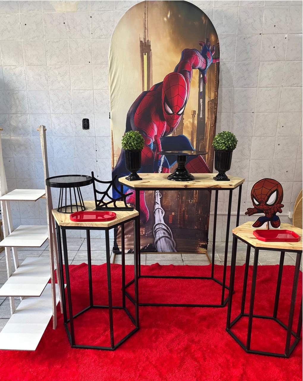Homem Aranha Painel Romano (Kit Prata) - Antonella Decorações