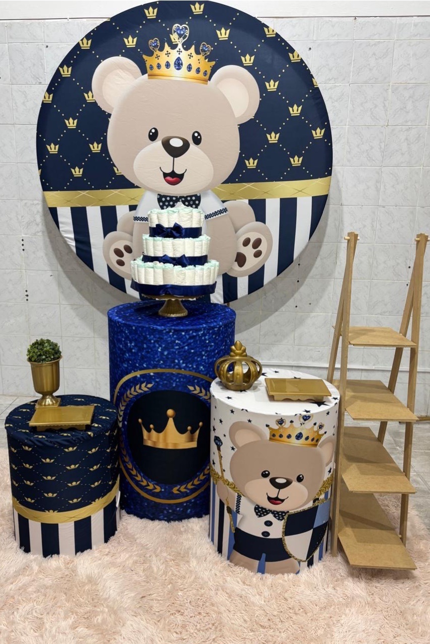 Urso Realeza Azul Escuro Kit 2 - Antonella Decorações