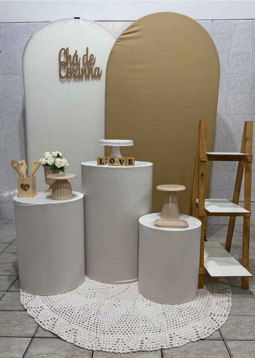 Chá de Cozinha Branco E Bege  - Antonella Decorações